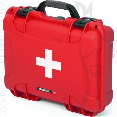 NANUK 910 CASE W / FIRST AID LOGO - RED NANUK 910 CASE W / FIRST AID LOGO - RED