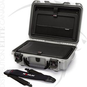 NANUK 923 CASE W / LAPTOP KIT W / STRAP (TSA LATCHES) - ARGENT